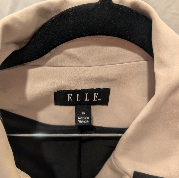 Elle Cream/Beige Trench Coat with Black Trim - Picture 2 of 3